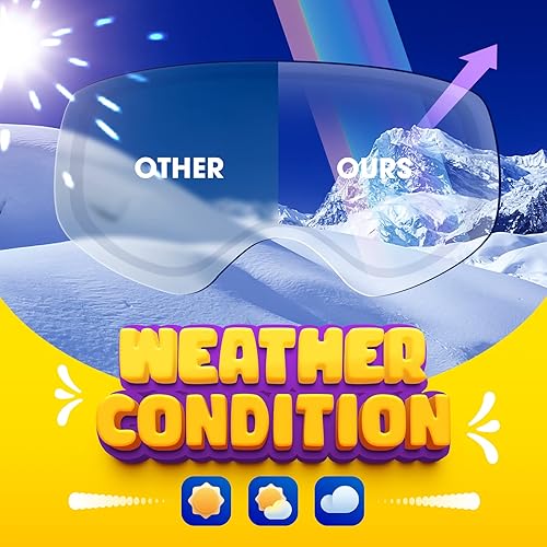 Miniatura 2 de EasYoung Gafas de esquí para niños, gafas de snowboard para niños y niñas de 3 a 14 años, gafas de snowboard para niños