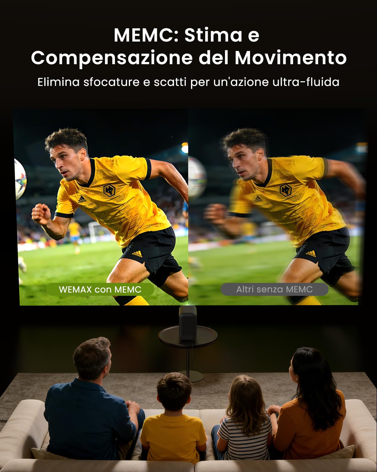 WEMAX Videoproiettore Smart Google TV & Netflix Ufficiale, 500 ISO Lumen, 1080P (4K), Autofocus & Correzione AI, Ottica Sigillata Anti-Polvere, Dolby Audio. Ideale per Cinema in Casa & Sport