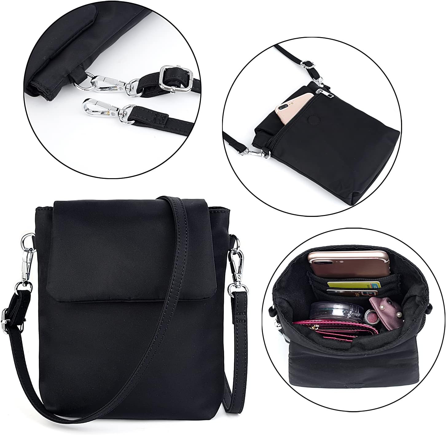 UTO Women Backpack Purse Oxford Waterproof Cloth Nylon Ladies Rucksack Detachable Crossbody Shoulder Bag - Image 5