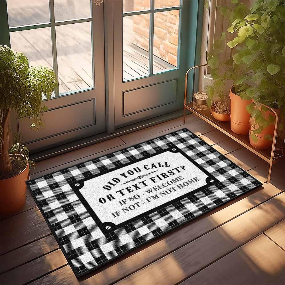 Paillasson Did You Call or Text First tapis d'entrée coloré pour accueillir vos proches