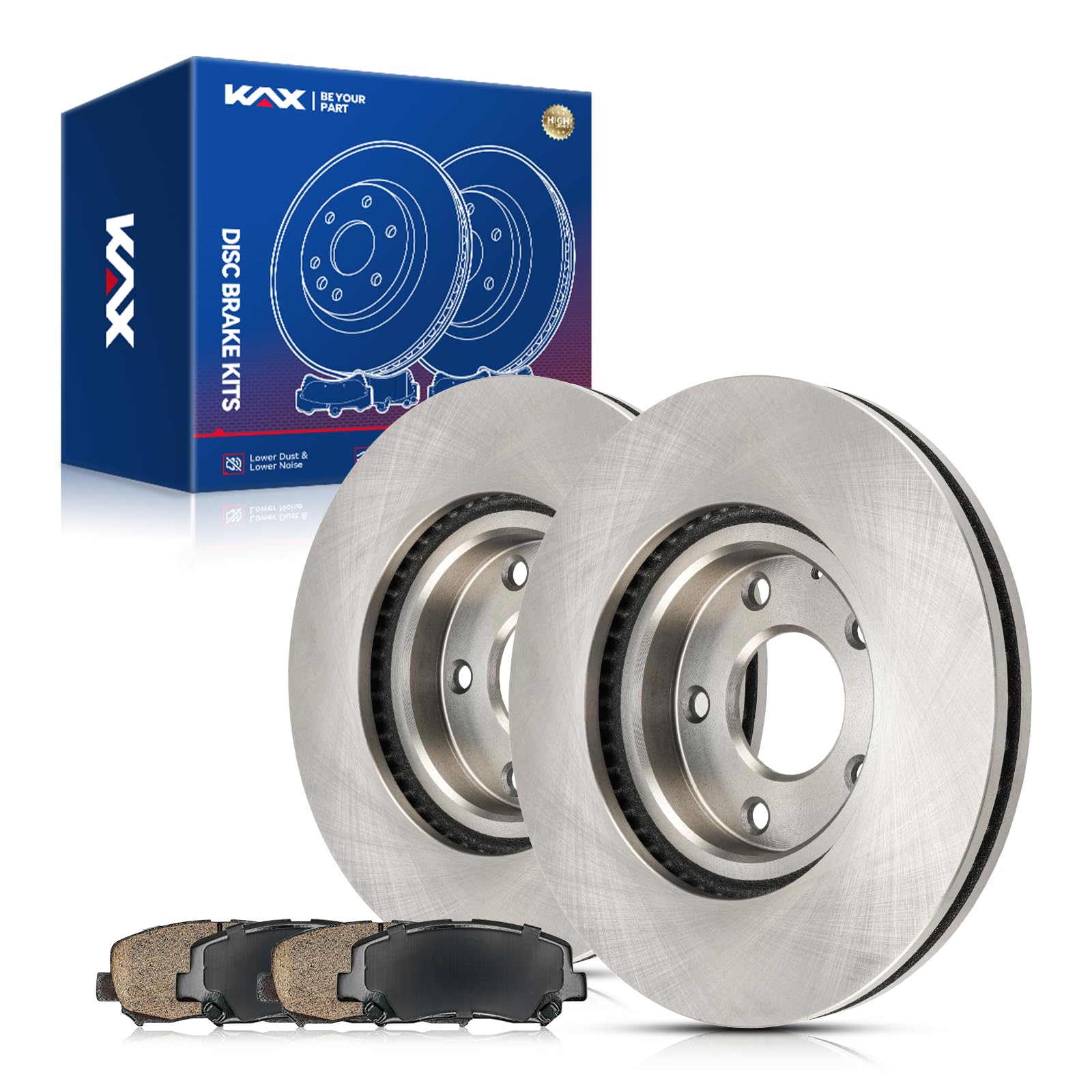 KAX Front Brake Kit, OE Brake Rotors and Ceramic Brake Pads | Fits Mazda CX-5 2013 2014 2015 2016 2017, Automotive Replacement Brake Kit