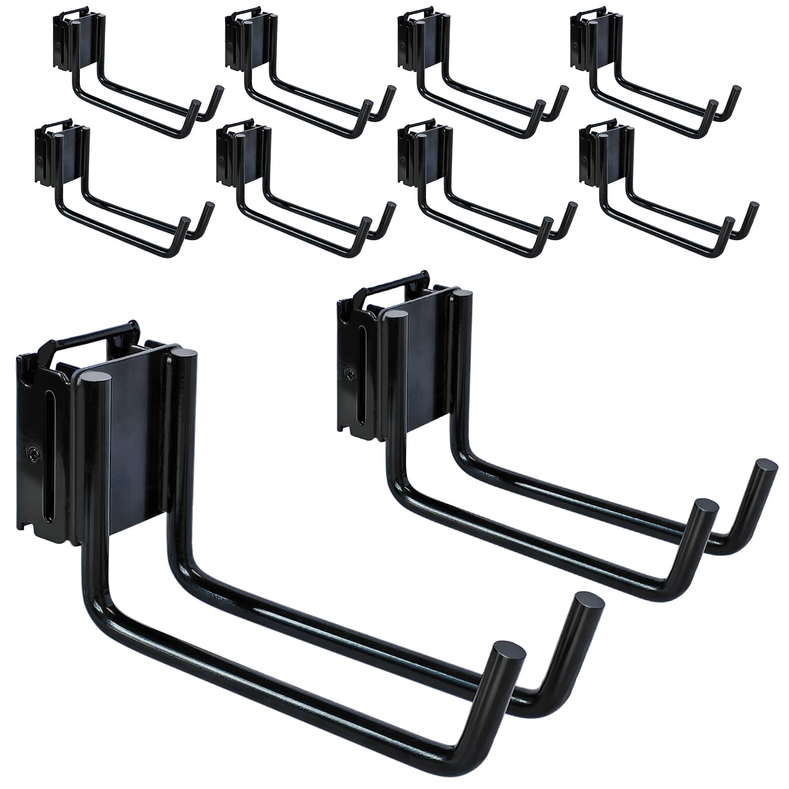 Ganchos dobles en J de 2 pulgadas para E-Track, colgador de pala resistente en remolques de carga