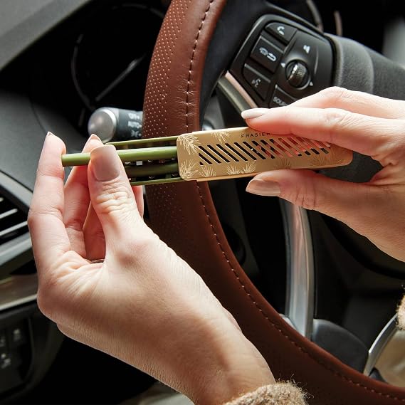 Thymes Frasier Fir Car Diffuser Kit + Refills Vent Clip Air Freshener + 4 Frasier Fir Diffuser Reeds Car Air Fresheners with Fresh Scent Long-Lasting Fragrance