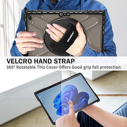 Miniatura 10 de BRAECNstock Microsoft Surface Pro 7 PlusPro 7654 Funda de 12.3 pulgadas con correa de mano, funda protectora a prueba de golpes MS Pro 7+7654 con