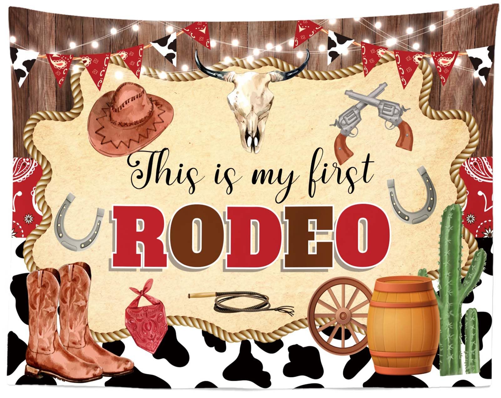 4.5x3m Il mio primo sfondo per festa di rodeo, sfondo western country, tema western cowboy e cowgirl, decorazioni per la festa del primo compleanno, sfondo fotografico, cabina fotografica