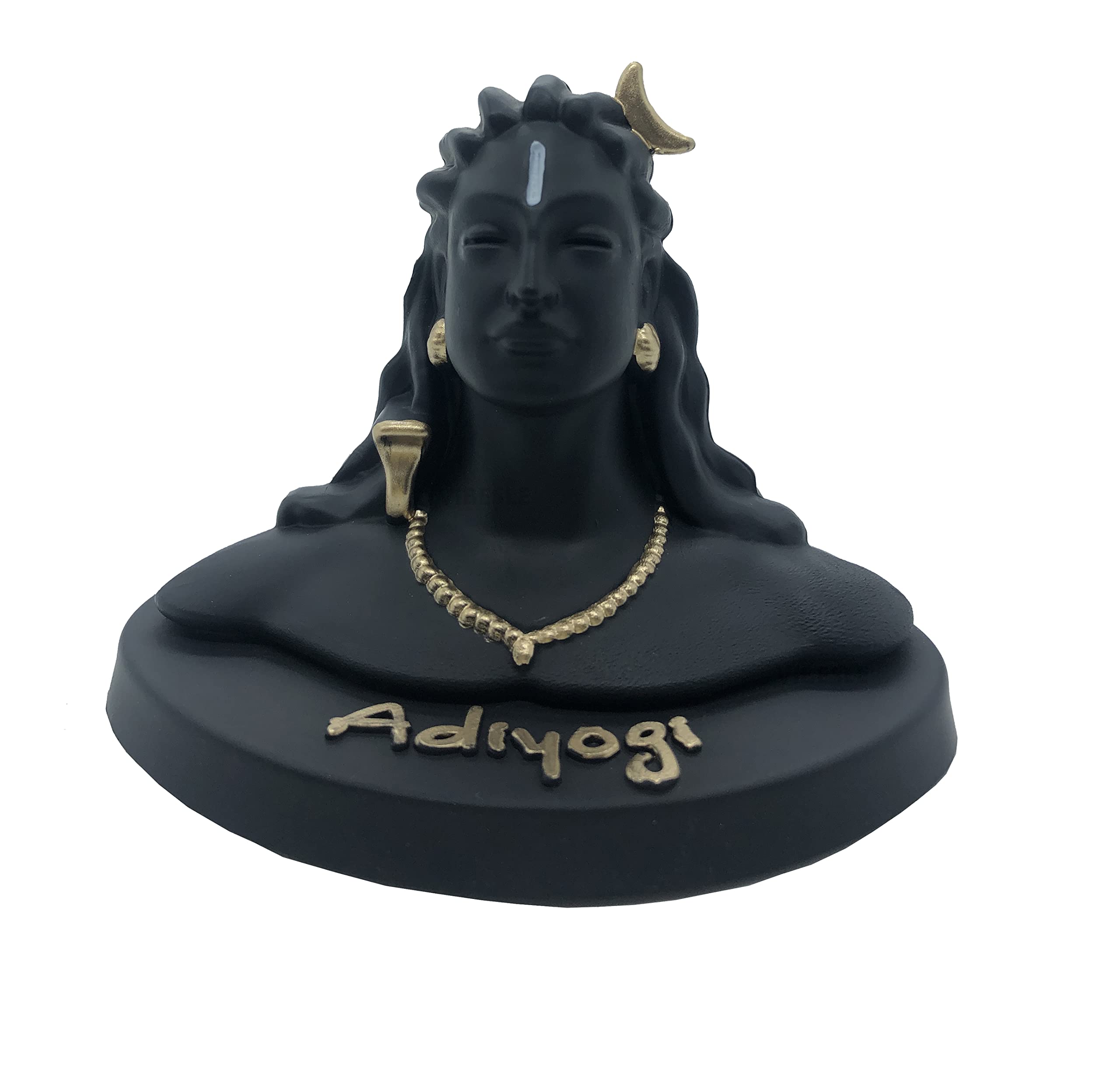 VIBESLE Adiyogi Statue for Car Dashboard Idol/Murti/Statue Aadiyogi Adi Yogi Shankara Shiv Black Matte Finish Idol Murti for Mandir/Temple and Home