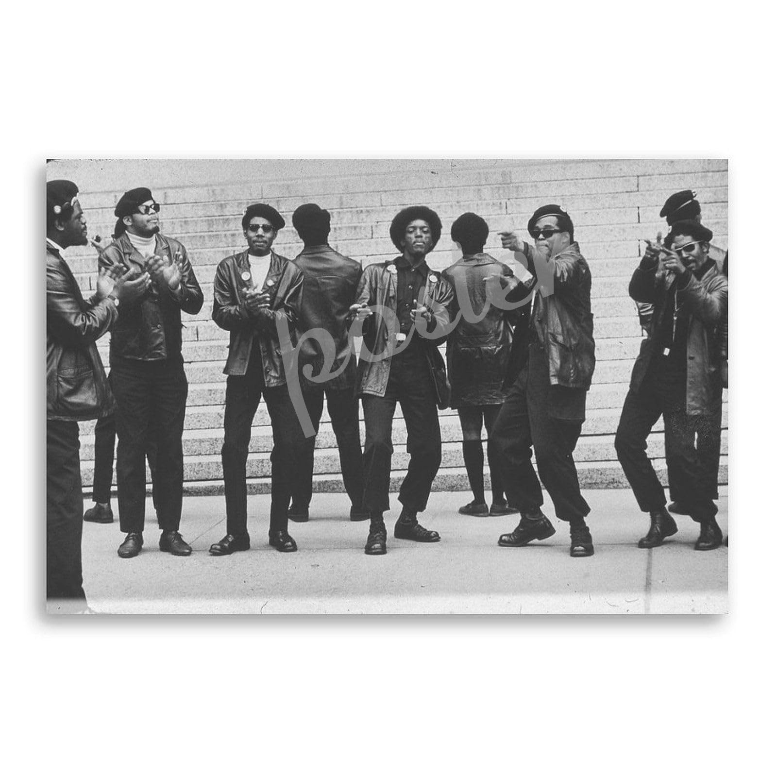 QYSHVT Black Panther Dance Party March Black Power Poster Black History Vintage Poster Canvas Painting Wall Art Poster for Bedroom Living Room Decor 08x12inch(20x30cm), Unframe-style