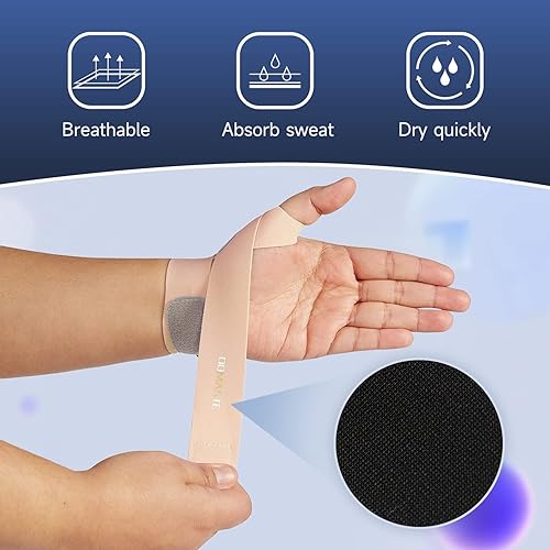 Miniatura 4 de Muñequera ultrafina  Soporte deportivo delgado para túnel carpiano para hombres y mujeres, ajustable, ligero, transpirable y agradable a la piel