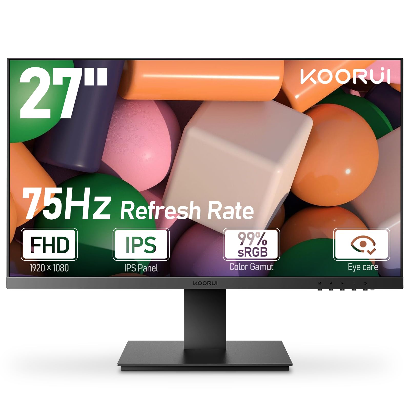 KOORUI 27 Inch Monitor, FHD (1920x1080) Display 75Hz Computer