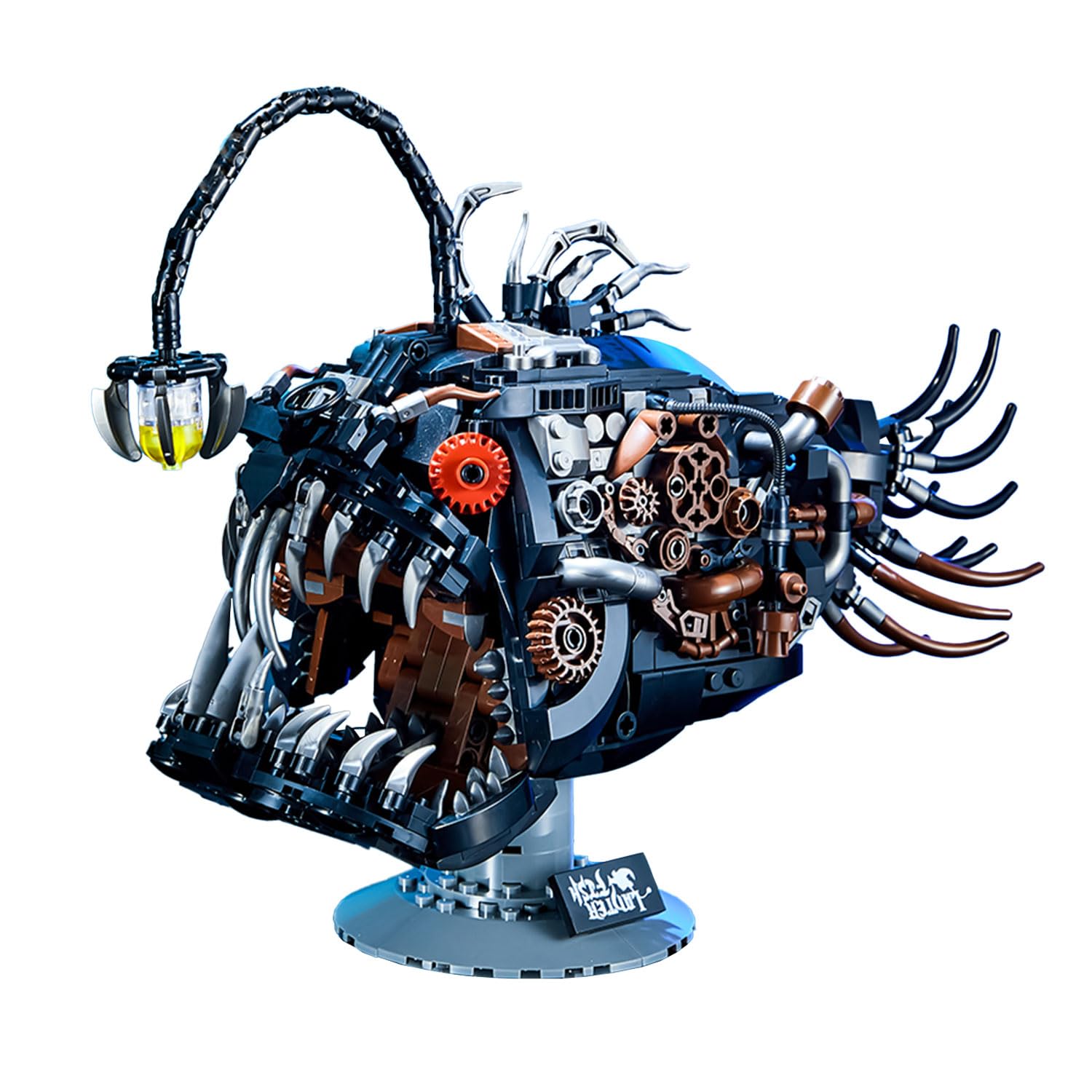 Tarcury Mechanical Lantern Fish Model Kit with LED Light, DIY Building Toy Construction Set, Educational STEM Mythical Creatures Building Blocks for Kids Adults Age 8+, 1038 PCS โ image 1