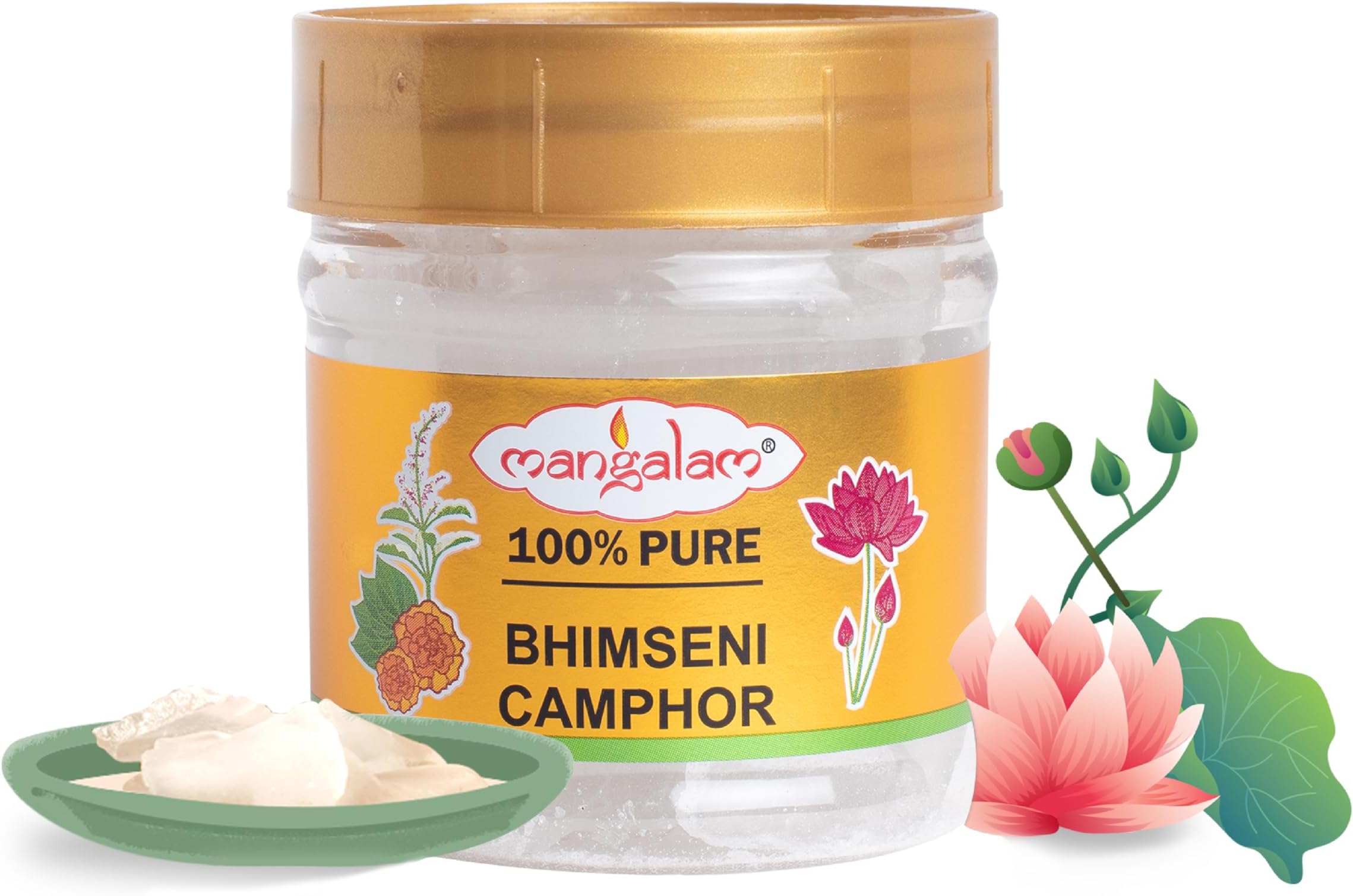 Mangalam Bhimseni Camphor 50g Jar - Pack of 1