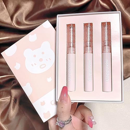 Miniatura 6 de Juego de 3 lápices labiales líquidos nutritivos y voluminosos, 3 piezas de brillo de labios brillante, efecto espejo hidratante, esmalte de labios,