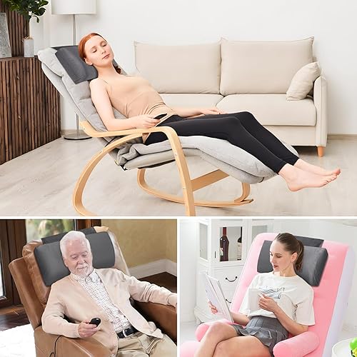 Miniatura 6 de Almohada reclinable ajustable de espuma viscoelástica triturada para reclinables, cojín de terciopelo antideslizante para aliviar el dolor, almohada