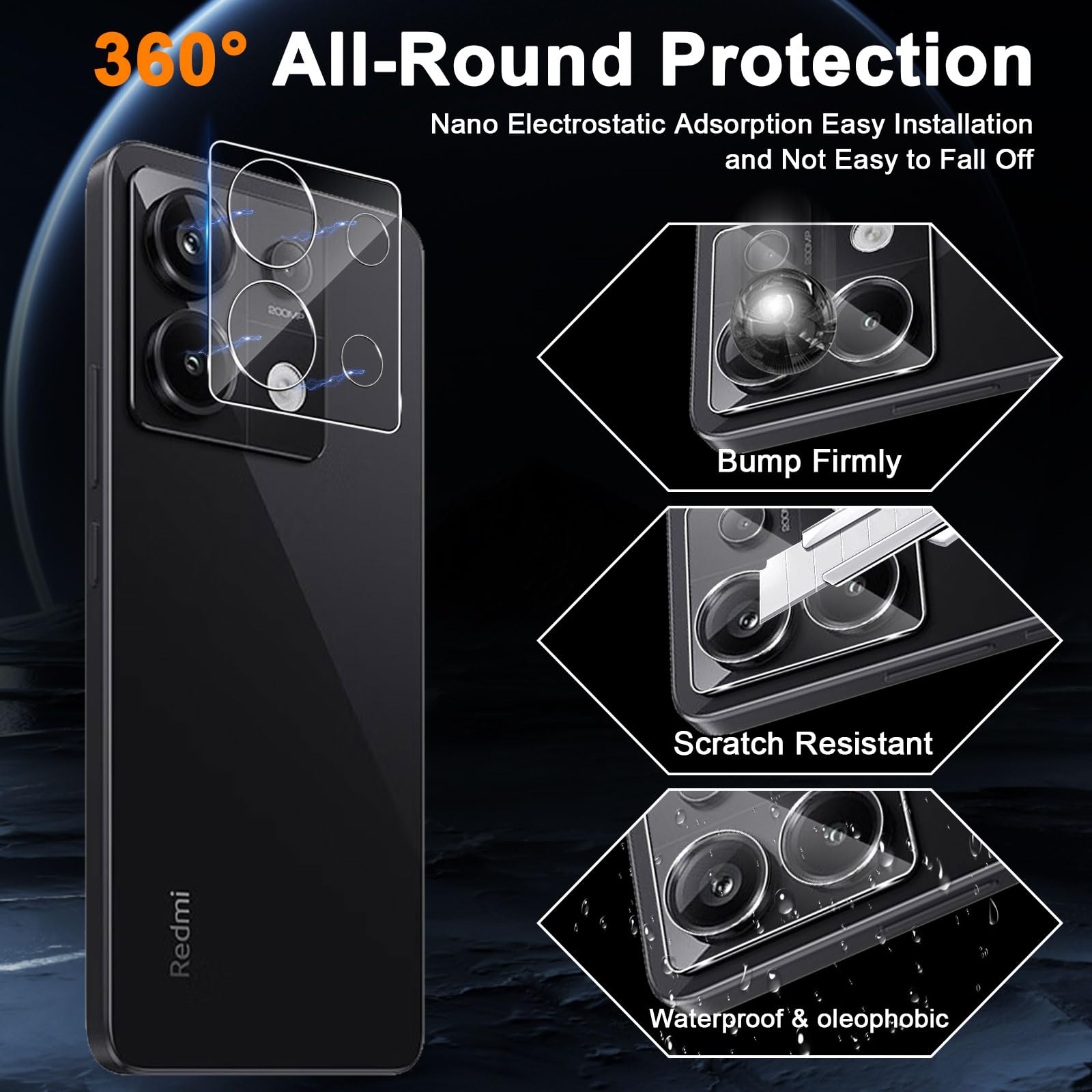 Protezione Completa Per Xiaomi Redmi Note 13 5G: 3 Vetri Schermo + 3 Pellicole Fotocamera, Trasparenti E Resistenti!