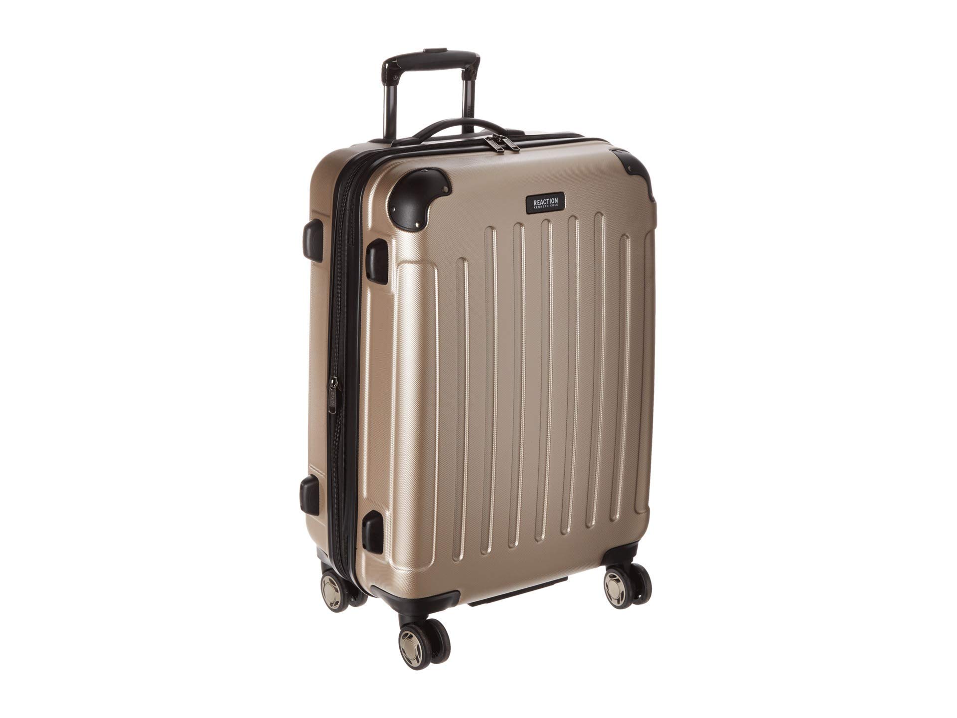 Kenneth Cole REACTION Renegade Luggage Expandable 8-Wheel Spinner Lightweight Hardside Suitcase, Champagne, 24-Inch Checked