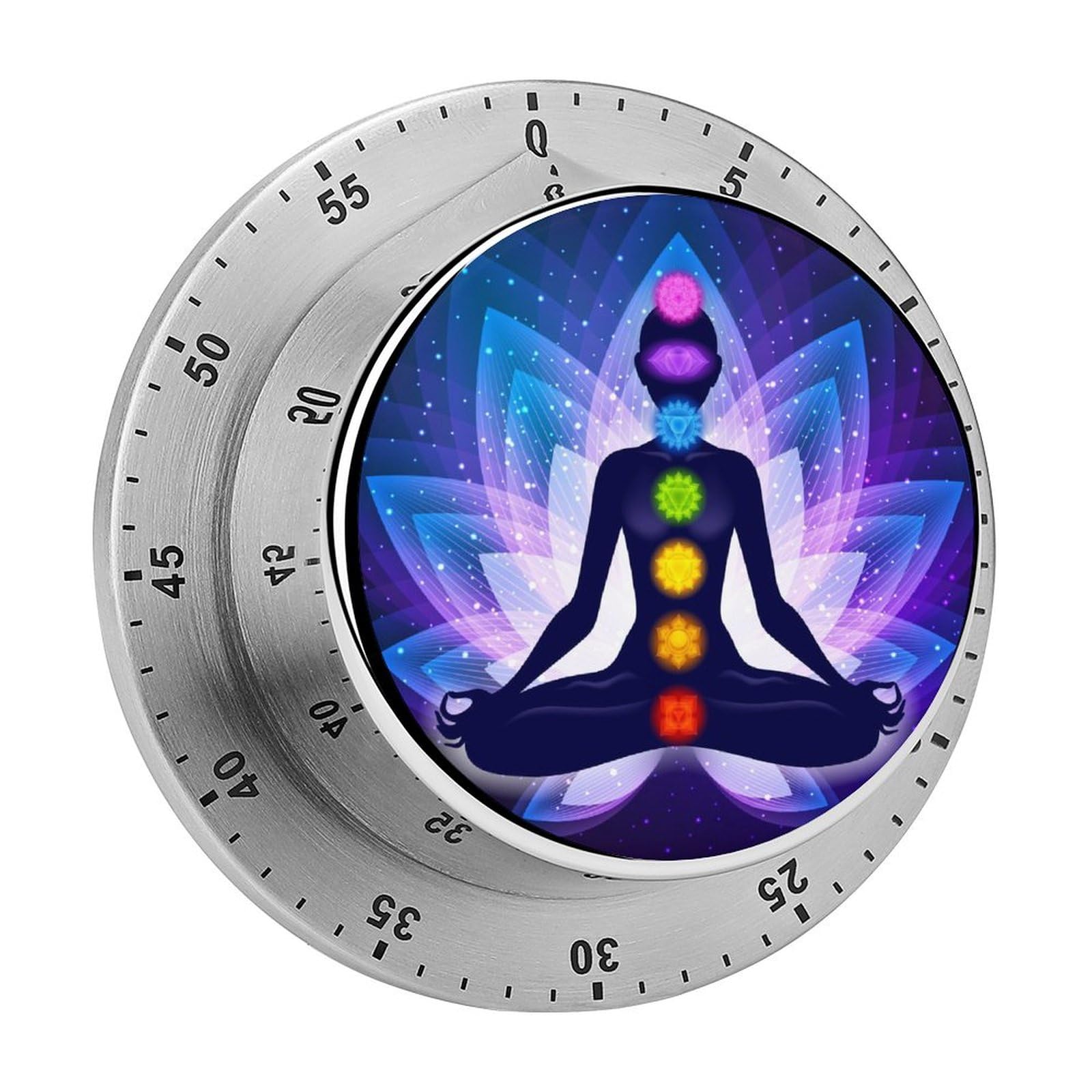 Cooking Timer Yoga Pose For Fitness Learning Baking Kitchen Mechanical Magnetic Stainless Steel 8cm