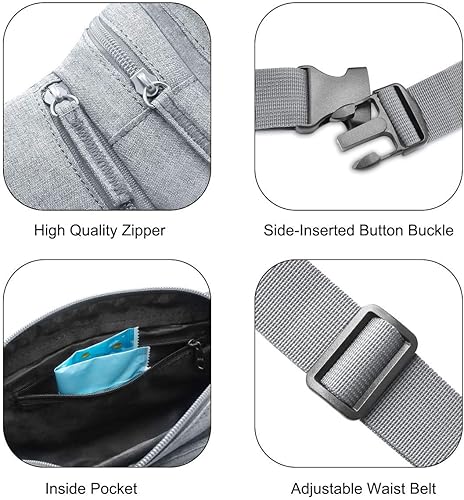 Miniatura 5 de Riñonera impermeable para hombres y mujeres, bolsa de cadera con soporte para botella de agua, correa ajustable, adecuada para exteriores,