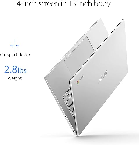 Miniatura 7 de ASUS Chromebook C425 Clamshell portátil, 14 pulgadas FHD 4 vías NanoEdge, procesador Intel Core m3-8100Y, 4 GB de RAM, 128 GB de almacenamiento