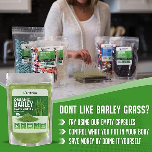 Miniatura 6 de XPRS Nutra Polvo orgánico de hierba de cebada - 8 onzas de cebada en polvo de alta calidad rico en antioxidantes, aminoácidos y proteínas,