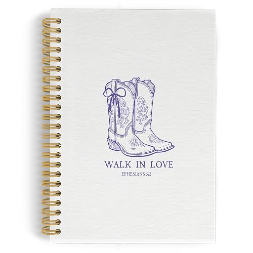 YLZlhb Purple Christian Western Spiral Notebook Journal, Western Cowgirl Bible Notebooks for Note Taking, Cowgirl Gifts for Women, Christian Bible Journaling Hardcover Spiral Journal 5.5x8.3 Inches