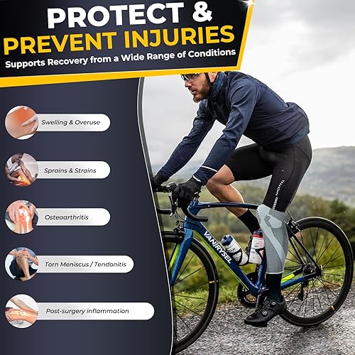 Miniatura 4 de NeoTech Care Rodillera y pierna - Transpirable - Media compresión - Gris (talla S, 1 par)