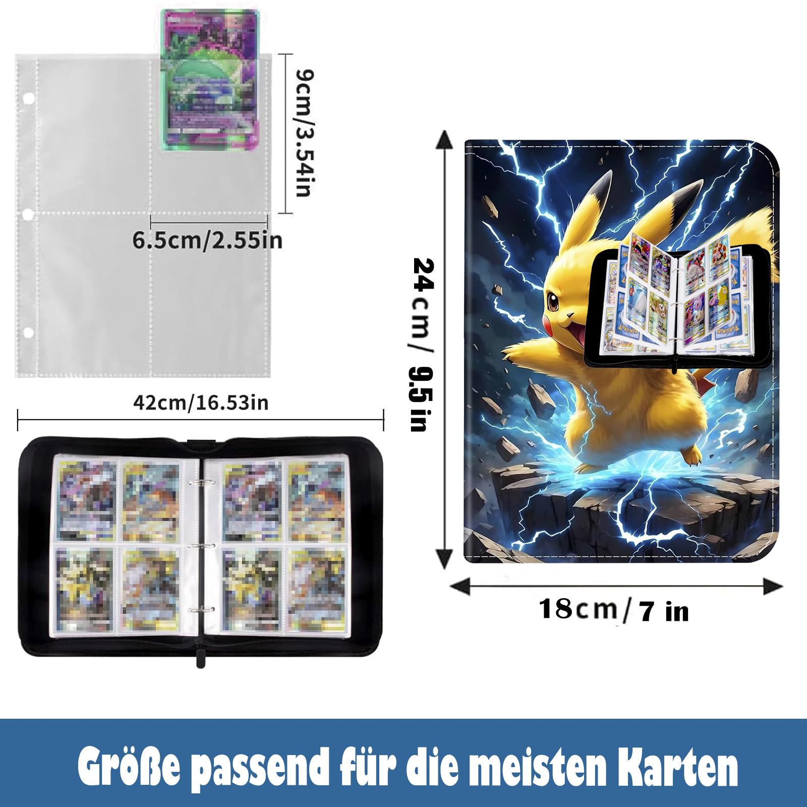 Max 10x7 Cm Kaarten Verzamelkaarten Album – 900 Vakken, 50 Pagina's, PU Leer, Waterdicht – Voor Pokémon, Voetbal, Honkbal Kaarten 50 Pagina's Kaartenhouder