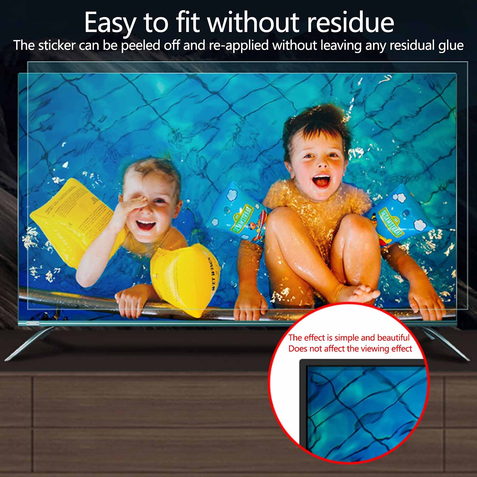 pellicola protettiva per schermo TV, anti-blu Ray, HD Eye Protection, per bambini, protezione degli occhi, anti graffio, 170 cm (1563 x 908)