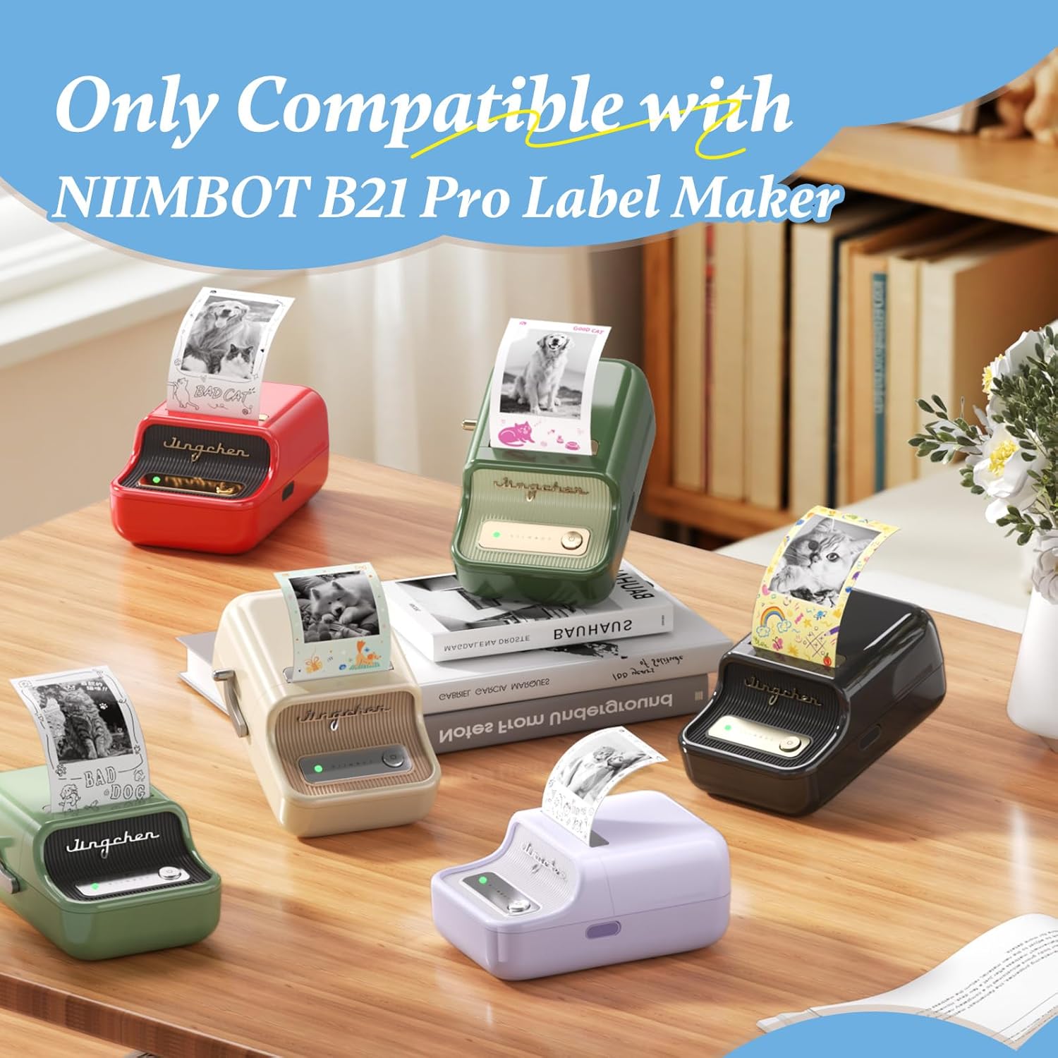 NIIMBOT Photo Papers Only for B21 Pro 300DPI Label Maker, Thermal Picture Labels Good Idea to Print Photos, Beauty Memories, Note,List (2.1''x3.5''-54x90mm) - Image 4