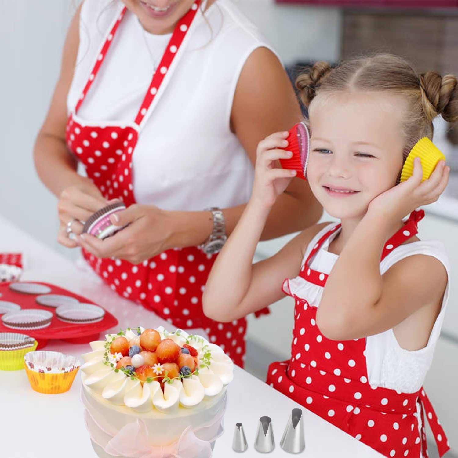 Juego De 3 Puntas Rusas Plateadas Para Decorar Postres - Boquillas Onduladas En Forma De V Para Tartas, Cupcakes Y Galletas