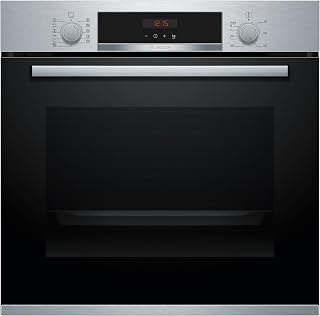 Bosch HORNO HBA5740S0, Pirólisis, Mandos ocultables, 1 clipRaíl, Cristal negro/inox