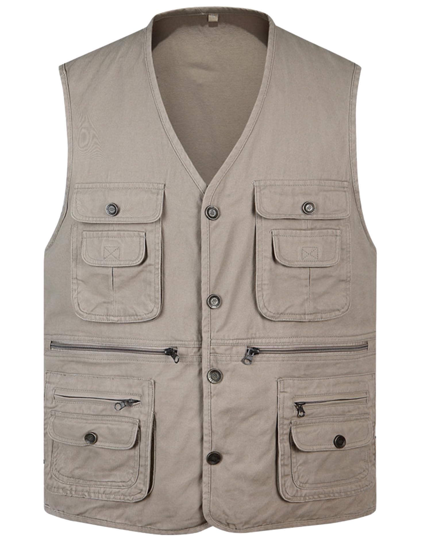 Men's Casual Lightweight Outdoor Vest Work Fish Photo Cargo Safari Hiking Travel Vest With Pocket