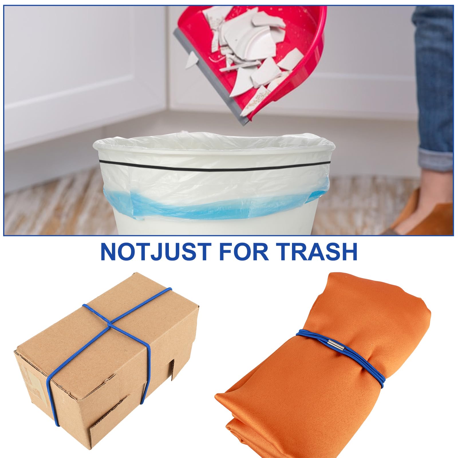 Trash Can Bag Holder Bands, Trash Can Rubber Bands Set Of 3, High Elastic Rubber Band Fits 13 To 30 Gallon Trash Cans, Olive Green