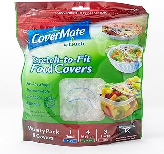 CoverMate Assorted Elasticated Food Covers, Pack of 8 (S,M and L)