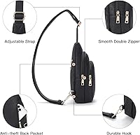 Vista 67 de Telena Riñonera pequeña para mujer, de cuero, cangureras, bolsa de pecho para mujer