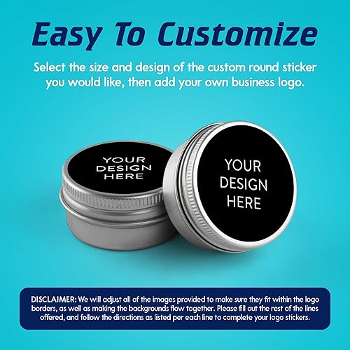 Vista 882 de DayStar Custom Signs & Design - 100 adhesivos de vinilo personalizables, con texto, imagen, diseño y logotipo; adhesivos para logotipo de embalaje