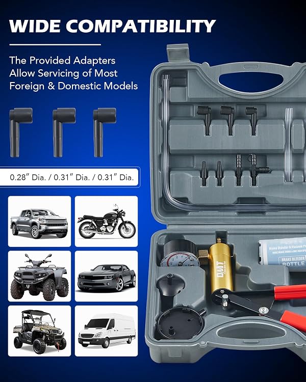 OMT One-Man Brake Bleeder Kit with Hand Vacuum Pump & Gauge, Gray by Orion Motor Tech - Used condition - Image 5