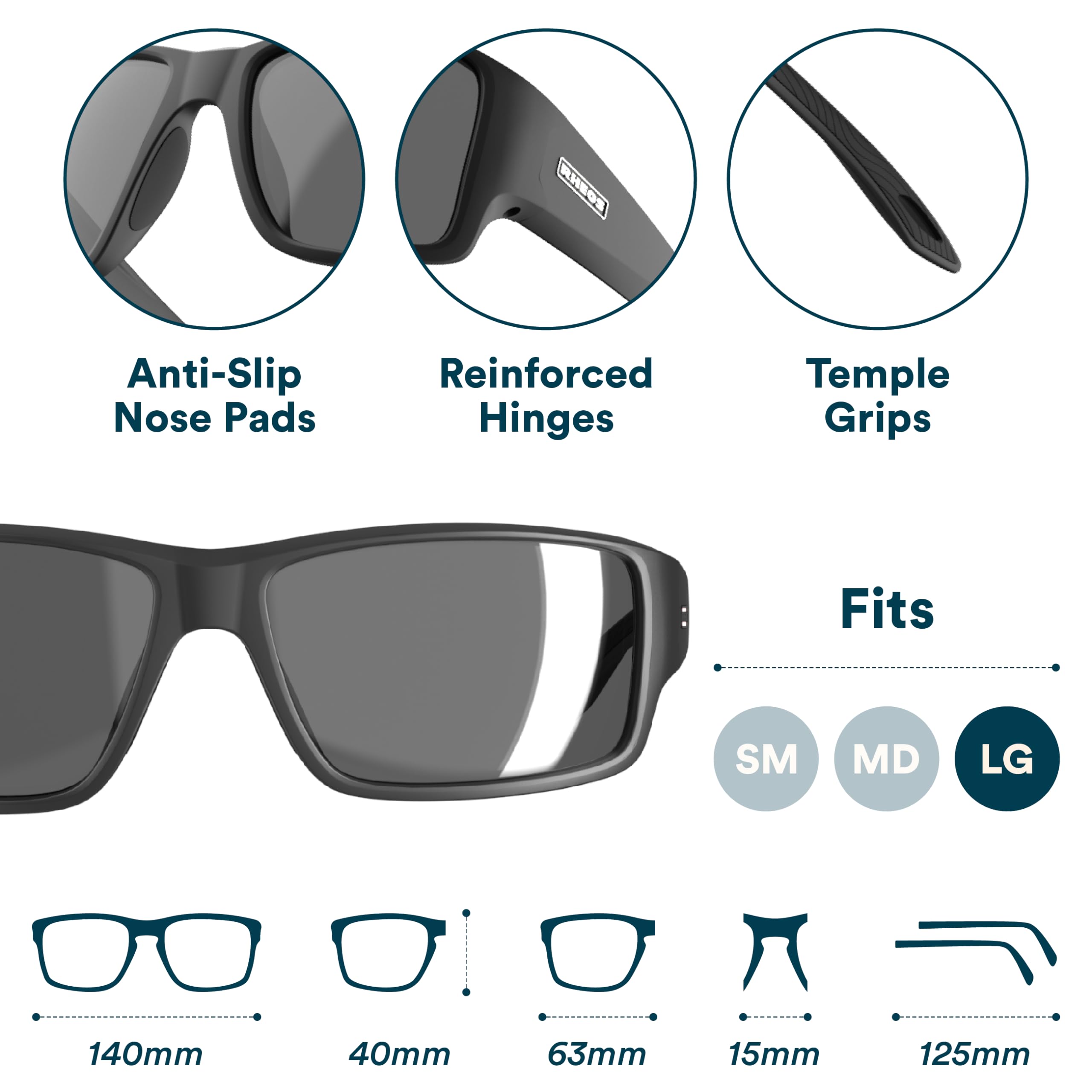 Rheos Biscayne - Gafas de sol polarizadas flotantes | 100% protección UV | Navegación y pesca | Deportes acuáticos | Antideslumbrantes