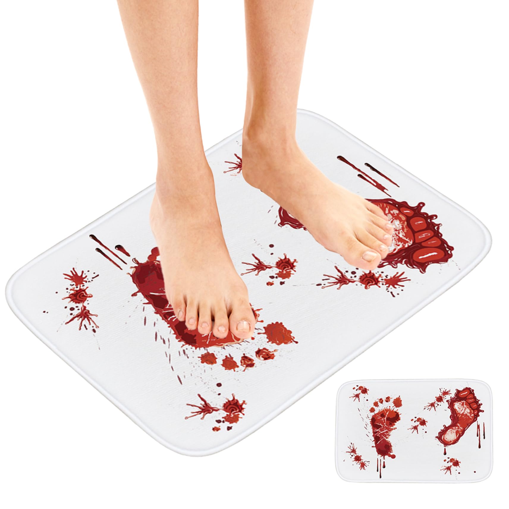 Mat de bain sanguin Halloween en flanelle douce et absorbante
