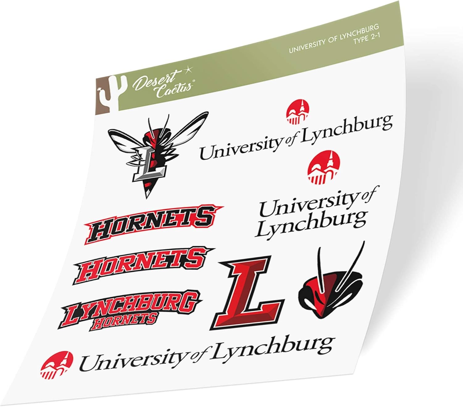 Desert Cactus University of Lynchburg Sticker Hornets Vinyl Decals Laptop Water Bottle Car Scrapbook T2 (Type 2) - Image 3