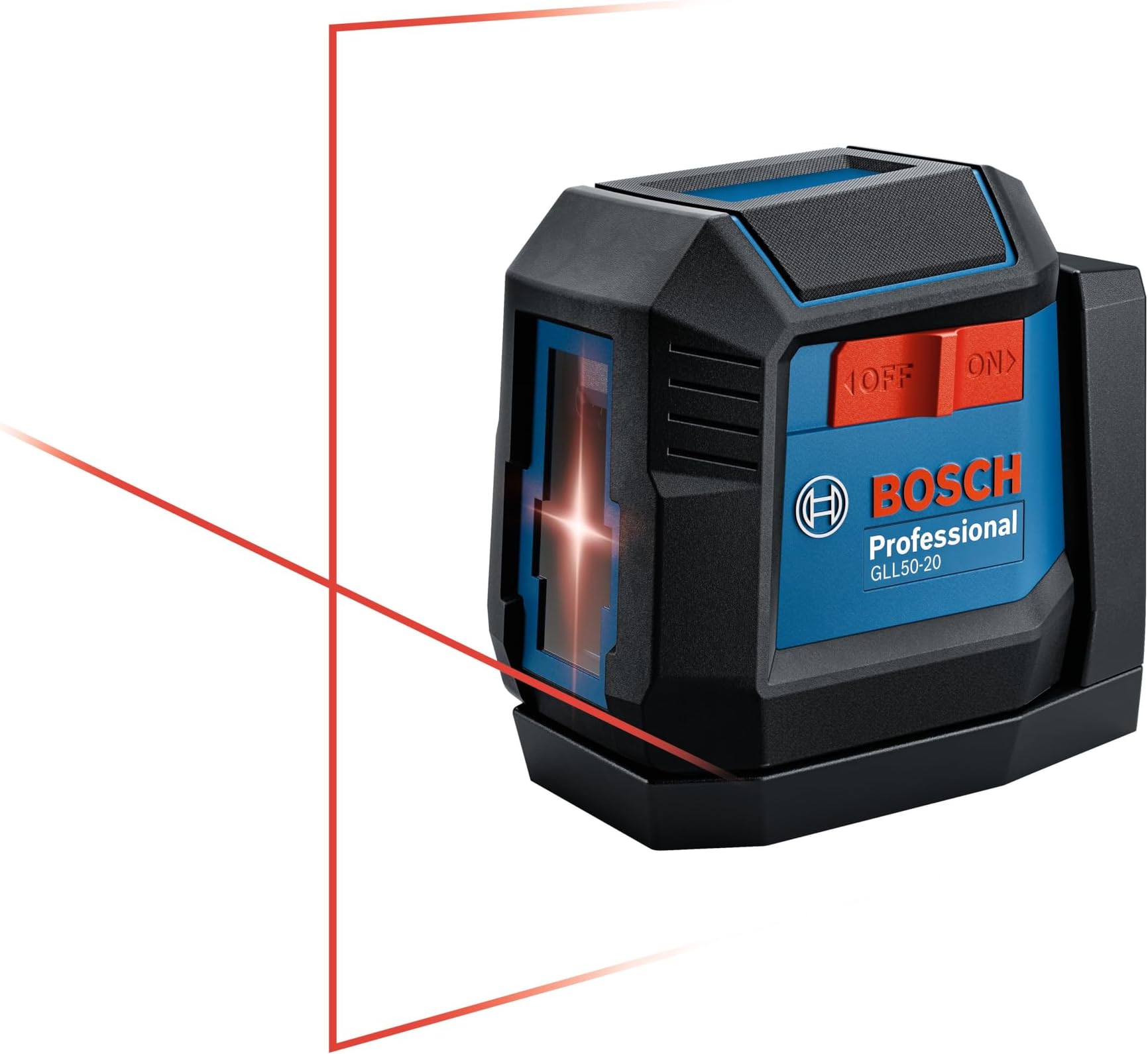 BOSCH GLL50-20 50 Ft Self-Leveling Cross-Line Laser, Includes Integrated Magnetic Mount & 2 AA Batteries