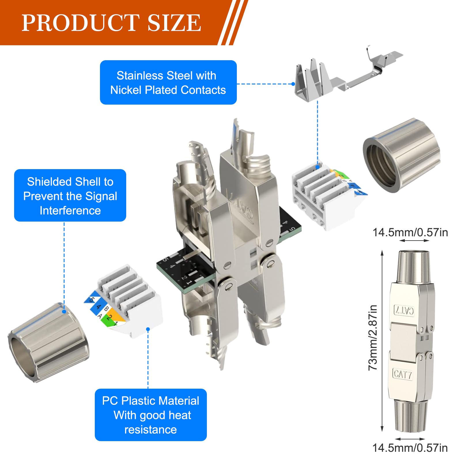 JAOGAUS RJ45-connector, netwerkkabel, connector zonder gereedschap, RJ45- stekker, CAT5, CAT6, CAT7 installatiekabel, ethernet-installatiekabel, netwerkverdeler, adapterverlenging (6 stuks JAOGAUS RJ45-connector, netwerkkabel, connector zonder gereedschap, RJ45- stekker, CAT5, CAT6, CAT7 installatiekabel, ethernet-installatiekabel, netwerkverdeler, adapterverlenging (6 stuks