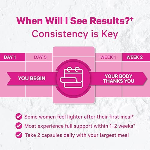 Miniatura 9 de Pink Stork Paquete de salud intestinal para mujeres Probiótico con prebióticos y enzimas digestivas con prebióticos y amla Hinchazón, metabolismo,