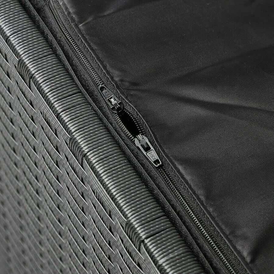 HLJMAQ 150cm Hubautomatik Gartentruhe Box Auflagenbox Poly Rattan XXL schwarz – Bild 7