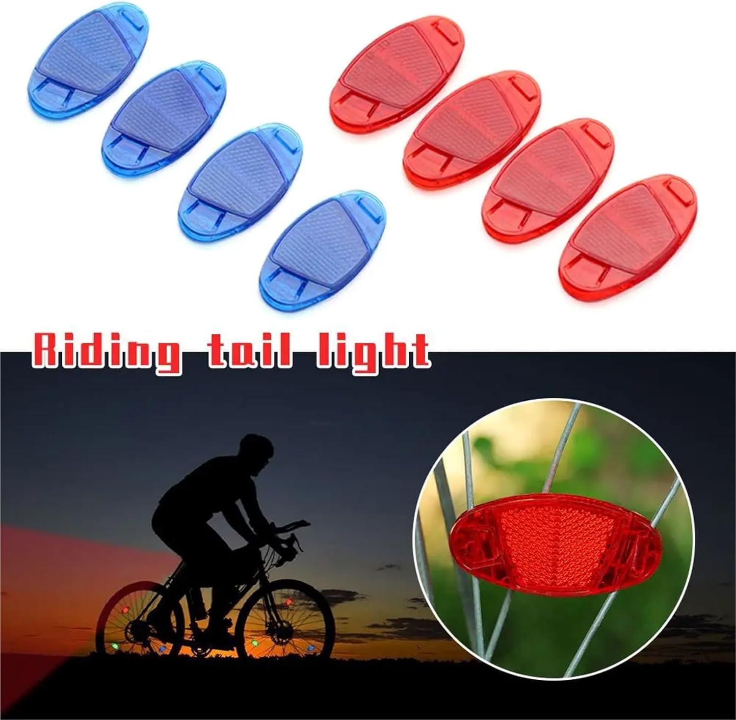 Bike Reflectors 12 Pcs Bicycle Bike Spoke Reflector Safety Warning Light Wheel Rim Reflective Mount
