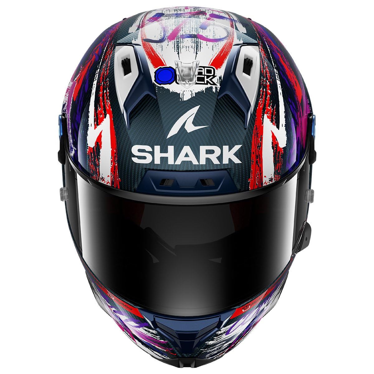 SHARK, Casque Moto Intégral AERON GP FIM Replica ZARCO SIGNATURE Carbon White Violet DWV, L