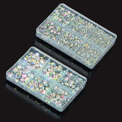 Miniatura 3 de 6300 diamantes de imitación transparentes AB Hotfix para manualidades, ropa, bricolaje con pinzas y 2 bolígrafos de recolección de diamantes de