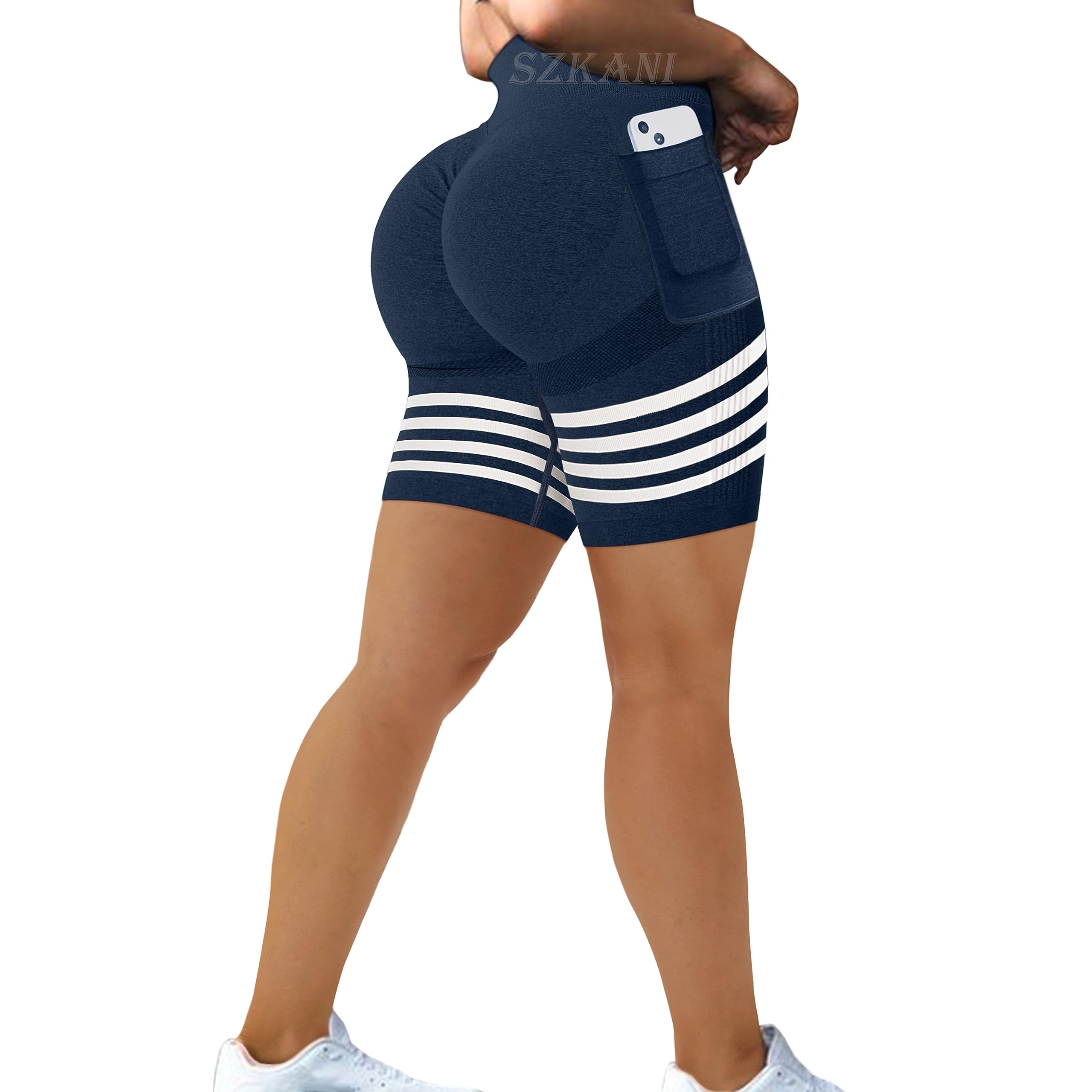 Scrunch Butt Lifting Seamless Shorts for Women High Waist Tummy Control Workout Biker Shorts Ruched Booty Lifting Leggings