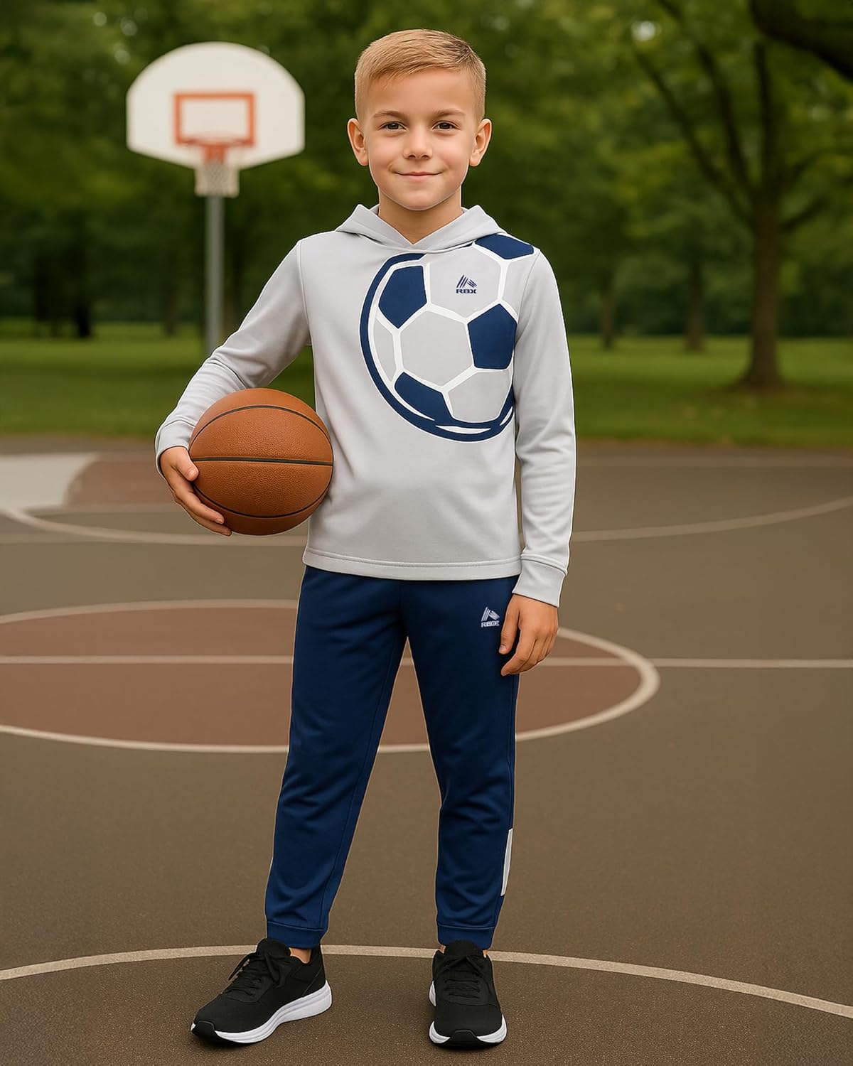 RBX Boys Tracksuit Set - 4 Piece Pullover Thermal Boys Hoodie Sweatshirt and Tricot Jogger Sweatpants Outfit (Sizes 8-12) - Image 6