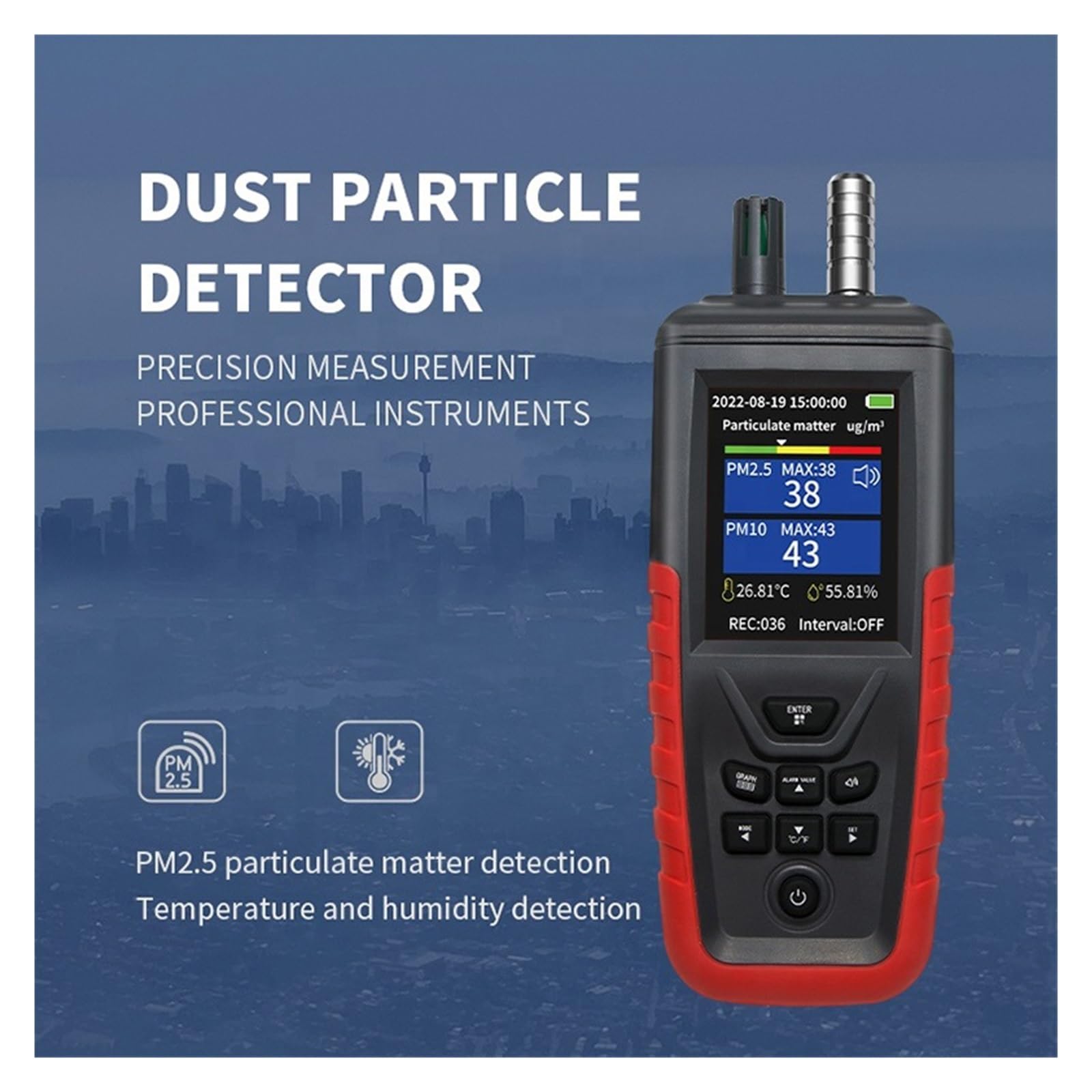 3/6 Kanal Luft Staub Partikel Zähler Sensor Monitor PM2.5/10 Temperatur Feuchtigkeit Meter Luft Qualität Staub Konzentration Detektor(DY-8200 6 Channels)