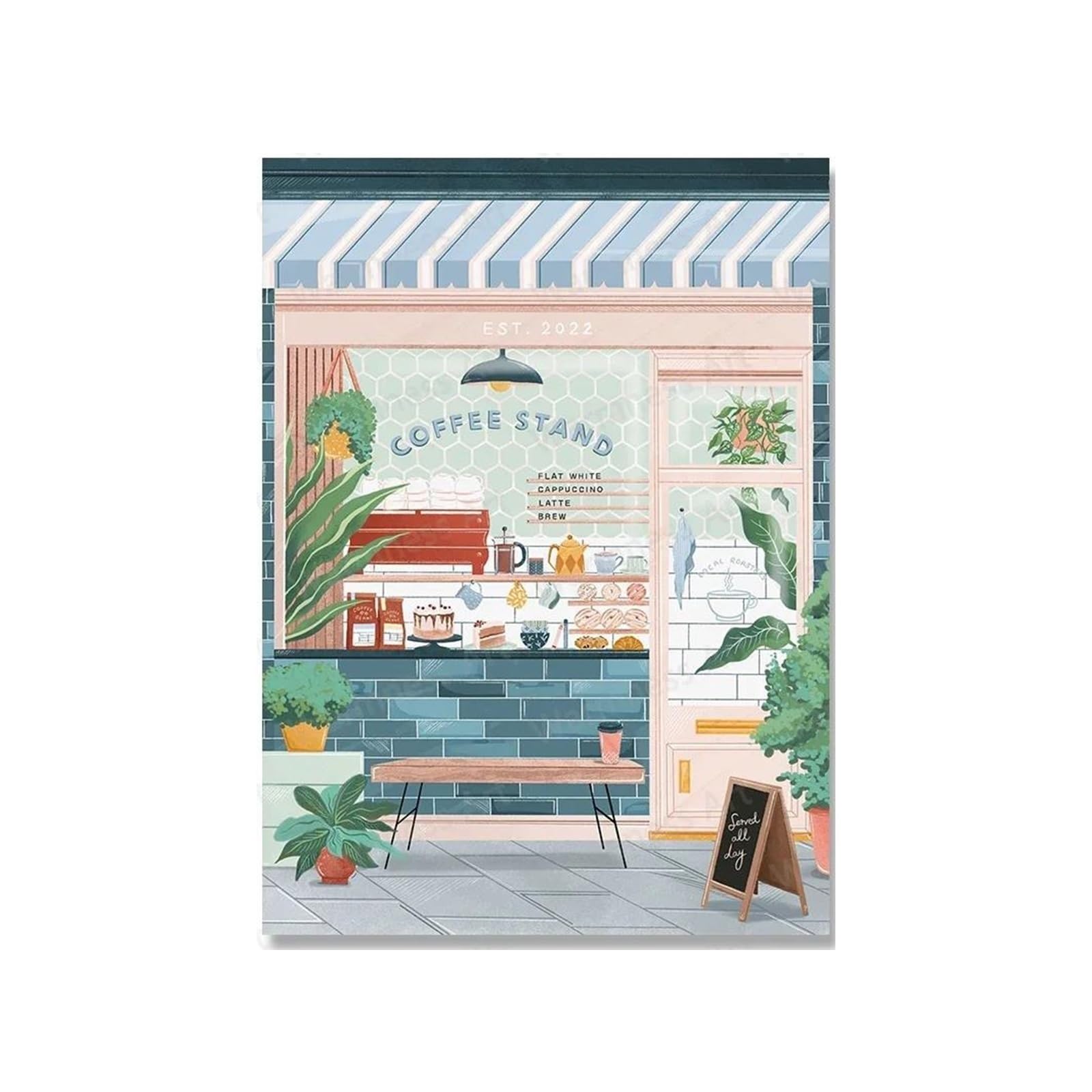Toile cocktail fruits citron 30x40cm pour décoration scandinave